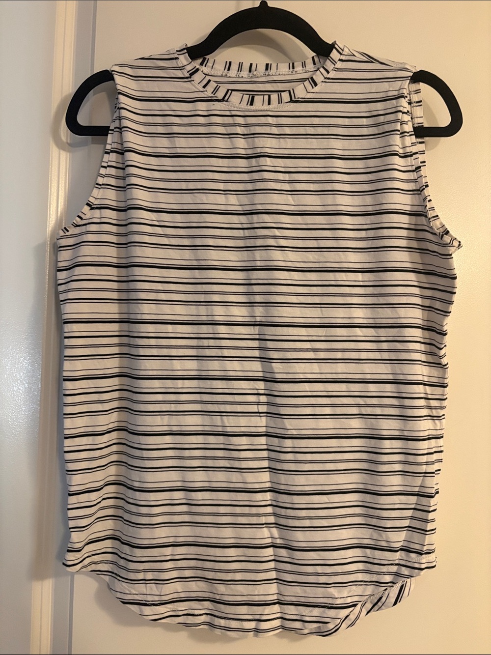 lululemon athletica White Tank Top with Black Stripes